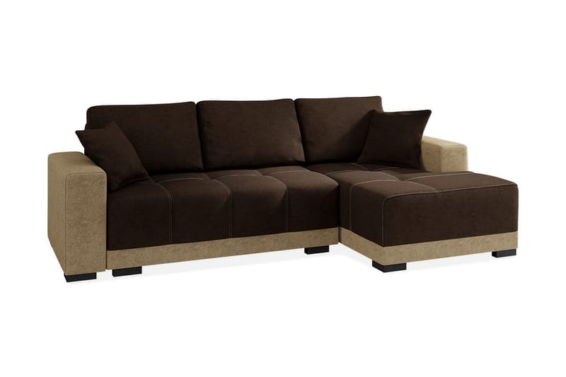 Dallas Divanbäddsoffa 240x140x80 cm - Brun - Bäddsoffa - Bäddsoffa divan - Sammetssoffa