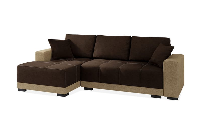 Dallas Divanbäddsoffa 240x140x80 cm - Brun - Bäddsoffa - Bäddsoffa divan - Sammetssoffa