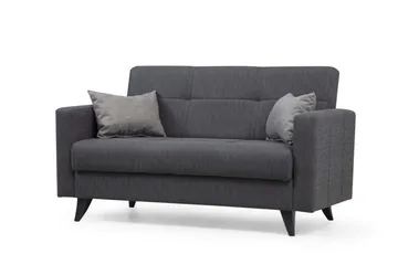 Darcia 2-sits Längsbäddad Bäddsoffa 55x125 cm med Förvaring i Tyg - Antracit - Möbler - Soffa - Bäddsoffa
