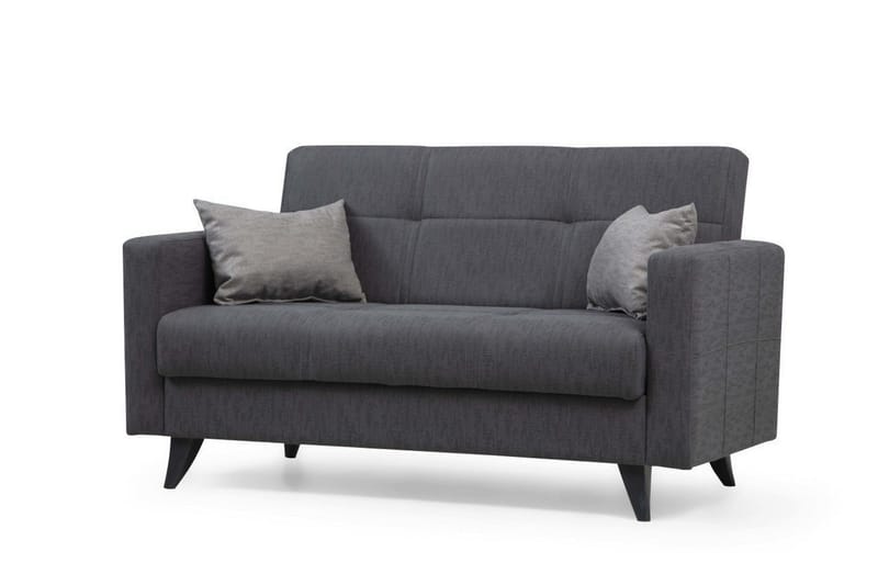 Darcia 2-sits Längsbäddad Bäddsoffa 55x125 cm med Förvaring i Tyg - Antracit - Möbler - Soffa - Bäddsoffa