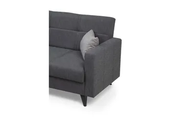 Darcia 2-sits Längsbäddad Bäddsoffa 55x125 cm med Förvaring i Tyg - Antracit - Möbler - Soffa - Bäddsoffa
