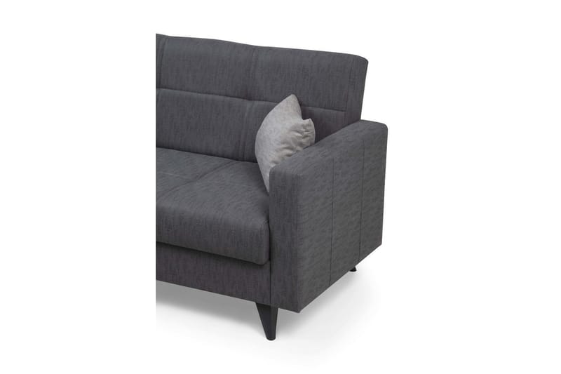 Darcia 2-sits Längsbäddad Bäddsoffa 55x125 cm med Förvaring i Tyg - Antracit - Möbler - Soffa - Bäddsoffa