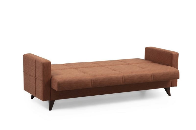 Darcia 3-sits Längsbäddad Bäddsoffa 55x183 cm med Förvaring i Linne - Terrakotta - Möbler - Soffa - Bäddsoffa