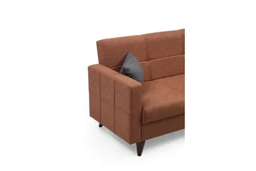 Darcia 3-sits Längsbäddad Bäddsoffa 55x183 cm med Förvaring i Linne - Terrakotta - Möbler - Soffa - Bäddsoffa