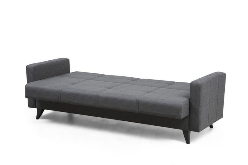 Darcia 3-sits Längsbäddad Bäddsoffa 55x183 cm med Förvaring i Tyg - Grå - Möbler - Soffa - Bäddsoffa