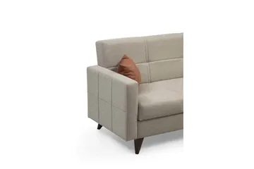 Darcia 3-sits Längsbäddad Bäddsoffa 75x183 cm med Förvaring i Tyg - Beige - Möbler - Soffa - Bäddsoffa