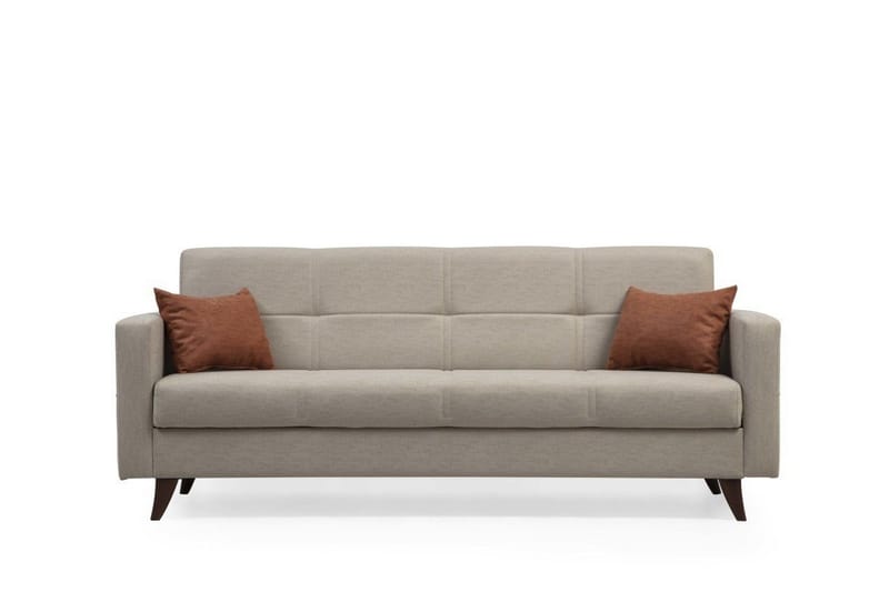 Darcia 3-sits Längsbäddad Bäddsoffa 75x183 cm med Förvaring i Tyg, Beige
