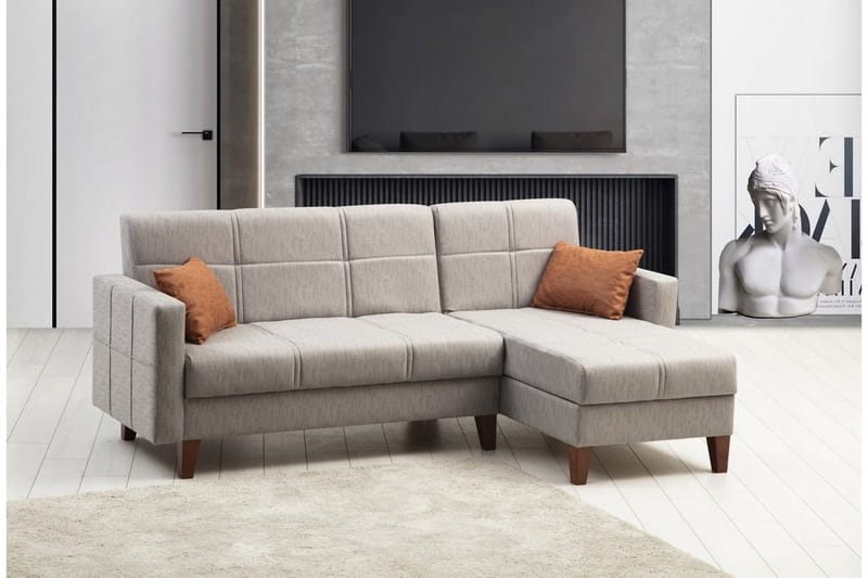 Darcia Bäddsoffa m. Divan 3-sits - Ljusgrå - Möbler - Soffa - Bäddsoffa