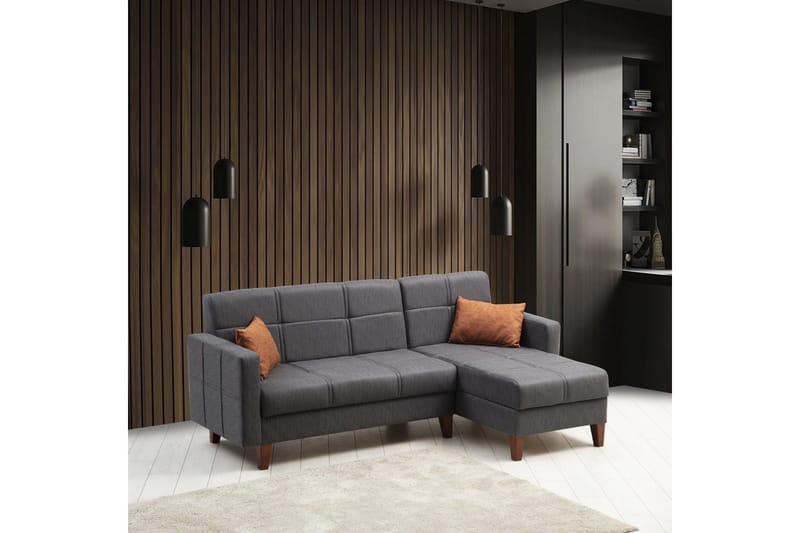 Darcia Bäddsoffa m. Divan 3-sits - Mörkgrå - Möbler - Soffa - Bäddsoffa