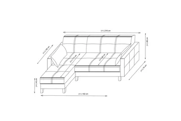 Darcia Bäddsoffa m. Divan 3-sits - Mörkgrå - Möbler - Soffa - Bäddsoffa