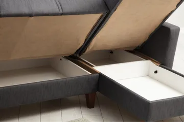 Darcia Bäddsoffa m. Divan 3-sits - Mörkgr å - Möbler - Soffa - Bäddsoffa