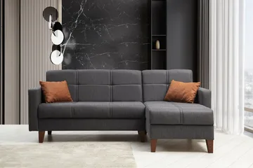Darcia Bäddsoffa m. Divan 3-sits - Mörkgrå - Möbler - Soffa - Bäddsoffa
