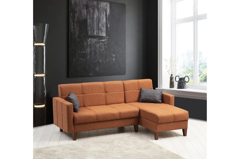 Darcia Bäddsoffa m. Divan 3-sits, Röd