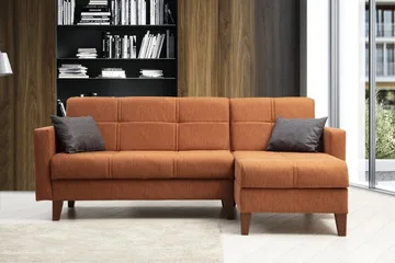 Darcia Bäddsoffa m. Divan 3-sits - Röd - Möbler - Soffa - Bäddsoffa