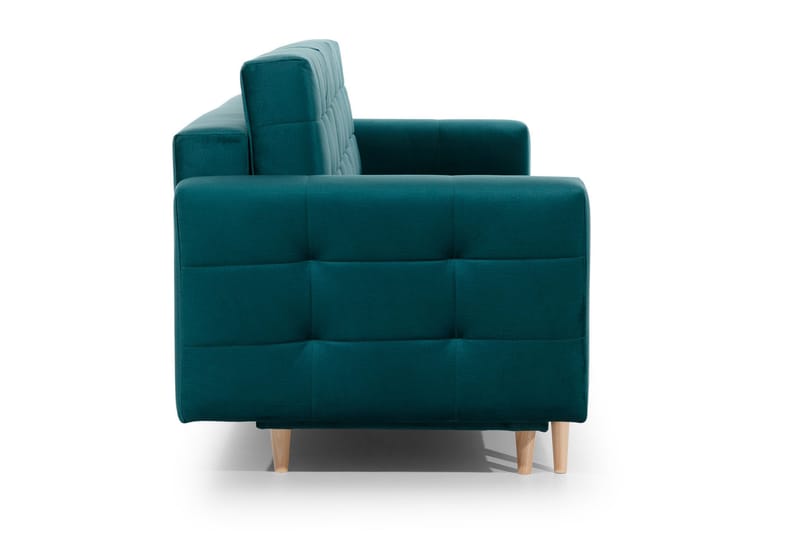 Deadra 3-sits Längsbäddad Bäddsoffa 133x196 cm i Tyg - Petrol - Möbler - Soffa - Bäddsoffa