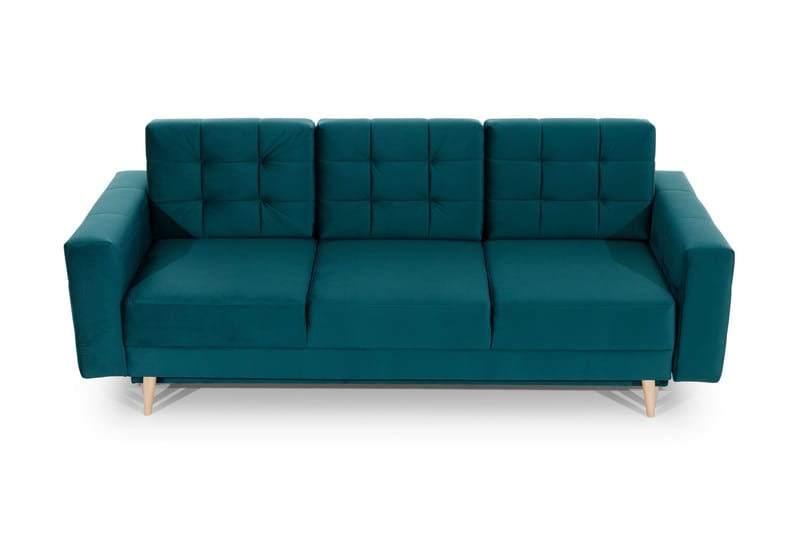 Deadra 3-sits Längsbäddad Bäddsoffa 133x196 cm i Tyg - Petrol - Möbler - Soffa - Bäddsoffa