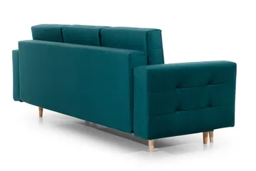 Deadra 3-sits Längsbäddad Bäddsoffa 133x196 cm i Tyg - Petrol - Möbler - Soffa - Bäddsoffa