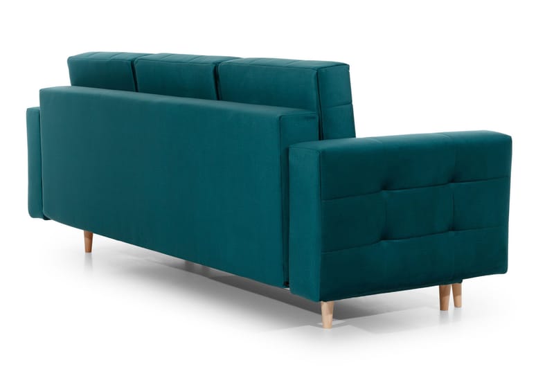 Deadra 3-sits Längsbäddad Bäddsoffa 133x196 cm i Tyg - Petrol - Möbler - Soffa - Bäddsoffa