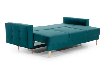 Deadra 3-sits Längsbäddad Bäddsoffa 133x196 cm i Tyg - Petrol - Möbler - Soffa - Bäddsoffa