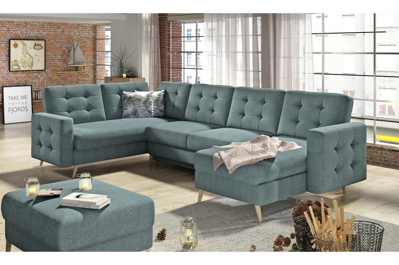 Deadra Bäddsoffa med Dubbeldivan - Grön - Möbler - Soffa - Bäddsoffa