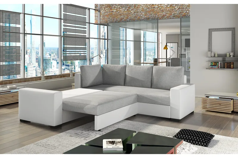 Deltan Hörnbäddsoffa - Grå/Svart - Möbler - Soffa - Bäddsoffa