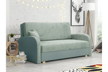 Denegal 2-sits Bäddsoffa med Rundade Armstöd i Tyg - Grön - Möbler - Soffa - Bäddsoffa