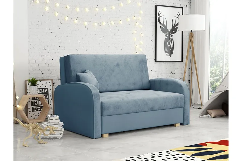 Denegal 2-sits Bäddsoffa NO_BRAND Light Blue/Dark Blue - Möbler - Soffa - Bäddsoffa