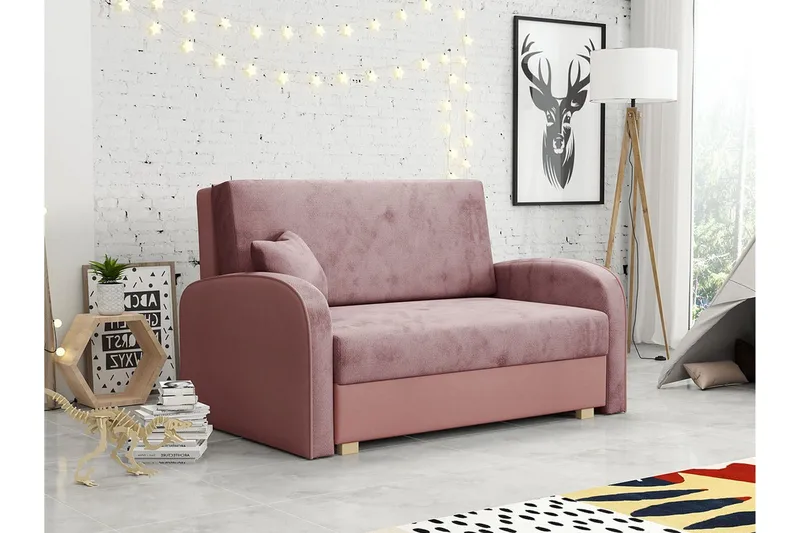Denegal 2-sits Bäddsoffa NO_BRAND Light pink - Möbler - Soffa - Bäddsoffa