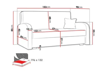 Denegal 2-sits Bäddsoffa - Möbler - Soffa - Bäddsoffa