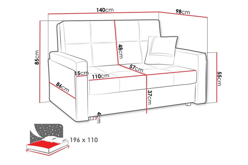 Denegal 2-sits Bäddsoffa - Bäddsoffa - Bäddsoffa 2 sits