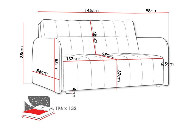 Denegal 2-sits Bäddsoffa - Möbler - Soffa - Bäddsoffa