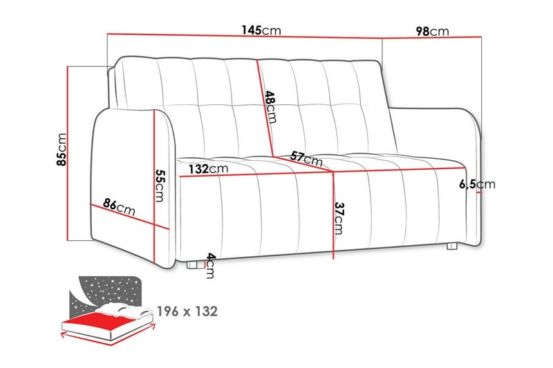 Denegal 2-sits Bäddsoffa - Möbler - Soffa - Bäddsoffa