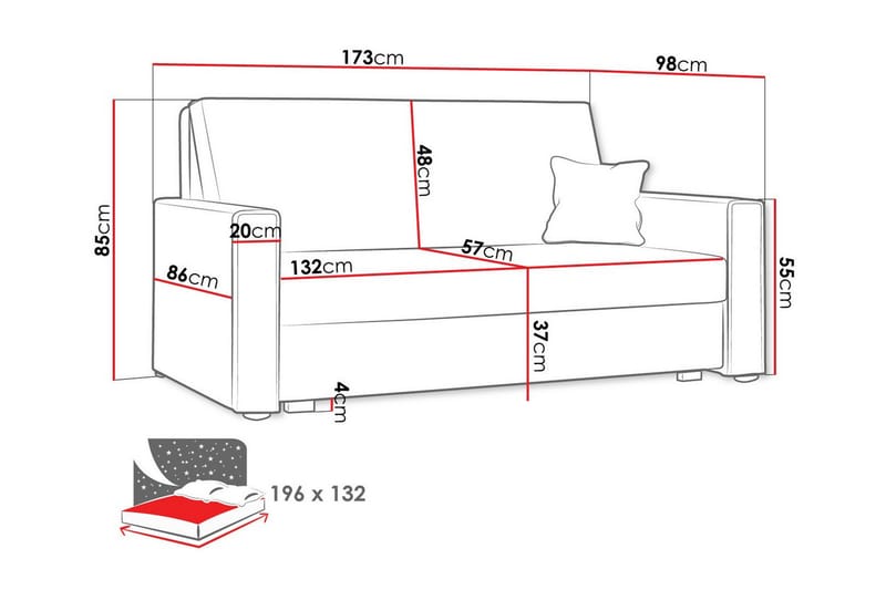 Denegal 2-sits Bäddsoffa - Möbler - Soffa - Bäddsoffa