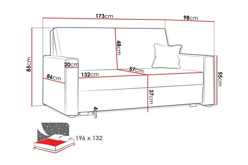 Denegal 2-sits Bäddsoffa - Möbler - Soffa - Bäddsoffa