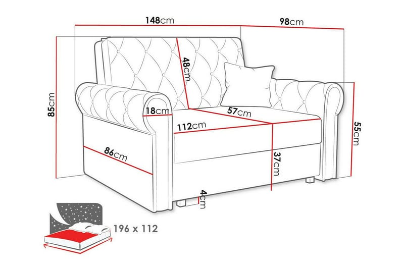 Denegal 2-sits Bäddsoffa - Möbler - Soffa - Bäddsoffa
