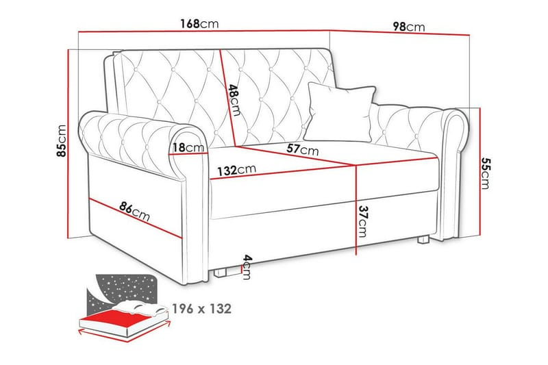 Denegal 2-sits Bäddsoffa - Möbler - Soffa - Bäddsoffa