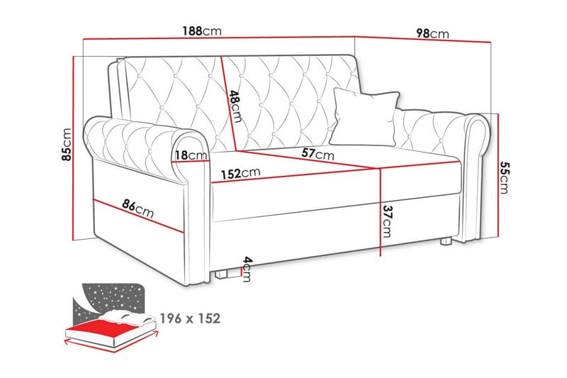 Denegal 2-sits Bäddsoffa - Möbler - Soffa - Bäddsoffa