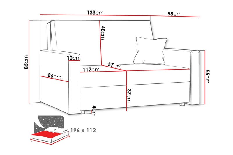 Denegal 2-sits Bäddsoffa - Möbler - Soffa - Bäddsoffa