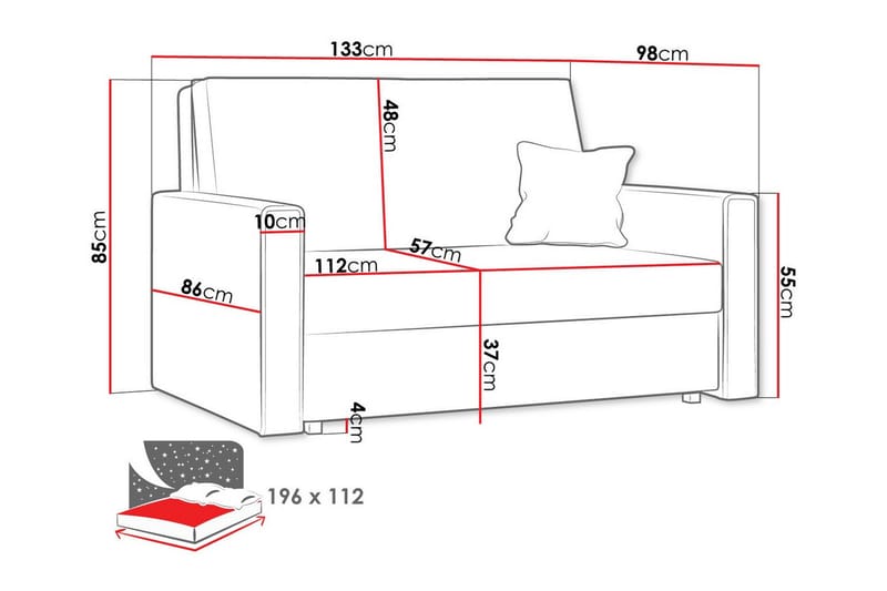 Denegal 2-sits Bäddsoffa - Möbler - Soffa - Bäddsoffa
