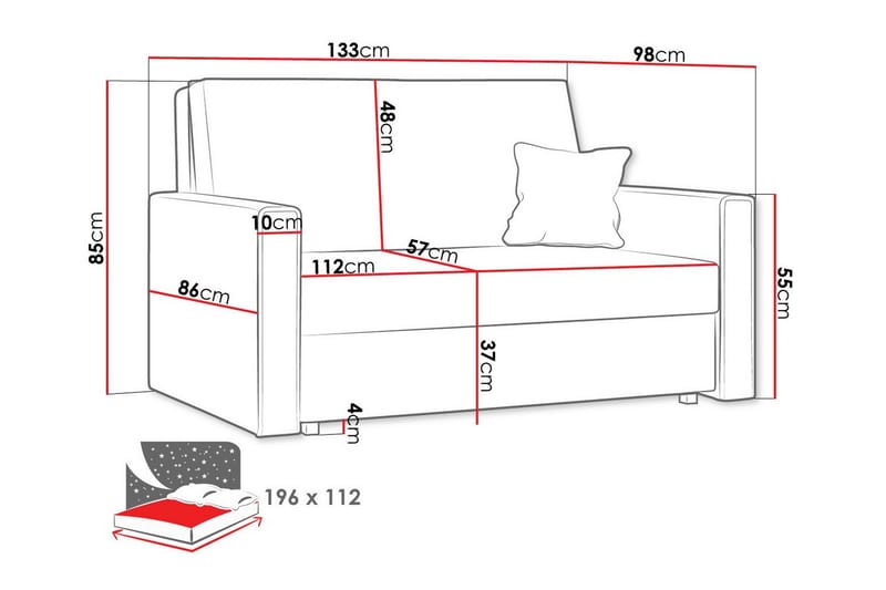 Denegal 2-sits Bäddsoffa - Möbler - Soffa - Bäddsoffa