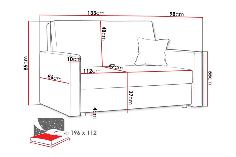 Denegal 2-sits Bäddsoffa - Möbler - Soffa - Bäddsoffa