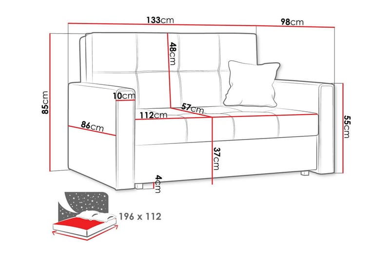 Denegal 2-sits Bäddsoffa - Bäddsoffa - Bäddsoffa 2 sits