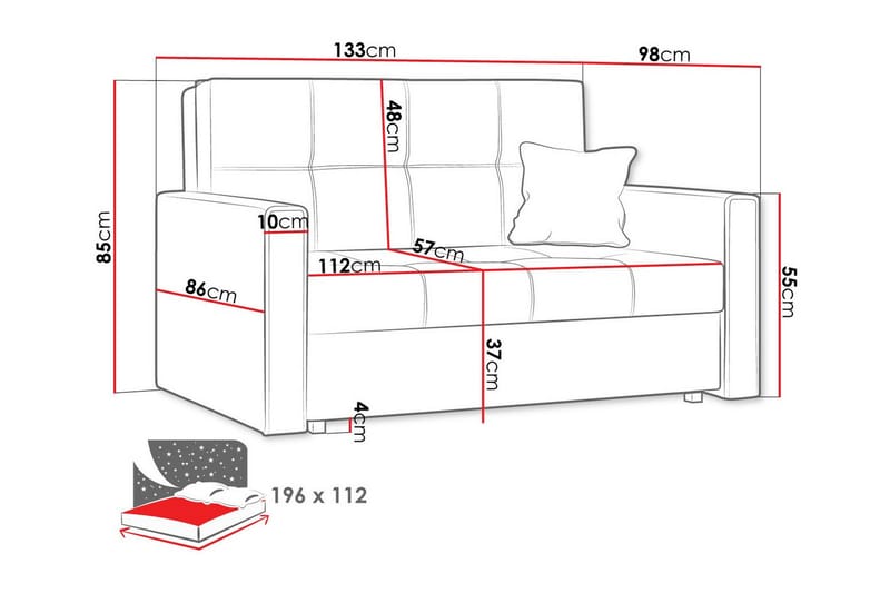 Denegal 2-sits Bäddsoffa - Bäddsoffa - Bäddsoffa 2 sits