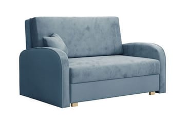 Denegal 2-sits Framåtbäddad Bäddsoffa 112x196 cm med Förvaring i Sammet - Blå - Möbler - Soffa - Bäddsoffa