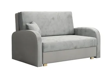Denegal 2-sits Framåtbäddad Bäddsoffa 112x196 cm med Förvaring i Sammet - Grå - Möbler - Soffa - Bäddsoffa