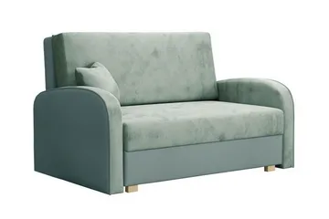 Denegal 2-sits Framåtbäddad Bäddsoffa 112x196 cm med Förvaring i Sammet - Mintgrön - Möbler - Soffa - Bäddsoffa