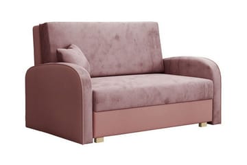 Denegal 2-sits Framåtb äddad Bäddsoffa 112x196 cm med Förvaring i Sammet - Rosa - Möbler - Soffa - Bäddsoffa