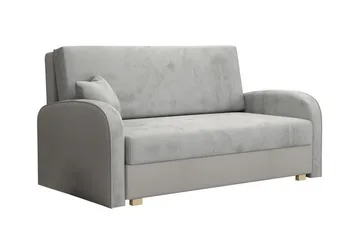Denegal 2-sits Framåtbäddad Bäddsoffa 132x196 cm med Förvaring i Sammet - Grå - Möbler - Soffa - Bäddsoffa