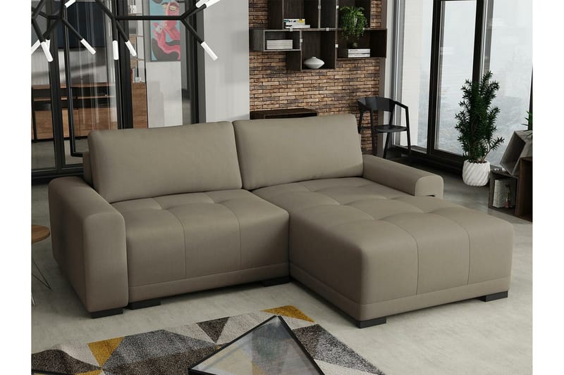 Denegal 2-sits Hörnbäddsoffa NO_BRAND Brown - Möbler - Soffa - Bäddsoffa