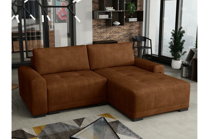 Denegal 2-sits Hörnbäddsoffa NO_BRAND Brown - Möbler - Soffa - Bäddsoffa